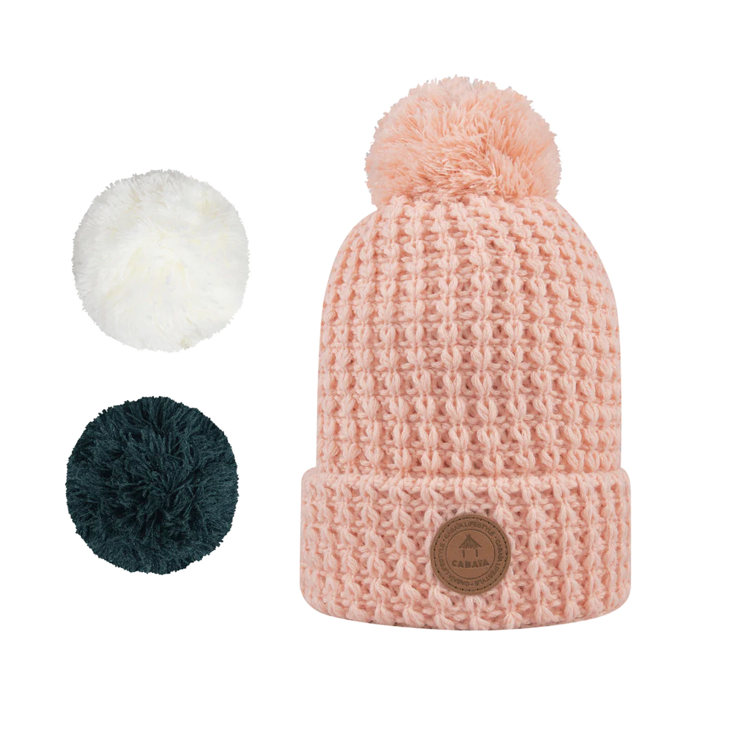 Bandista Peach Ponponu Değiştirilebilir Unisex Bere